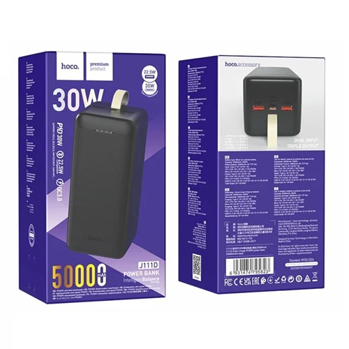 Аккумулятор портативный купить в интернет-магазине Power bank HOCO J111D QC3,0 30W 50000mAh